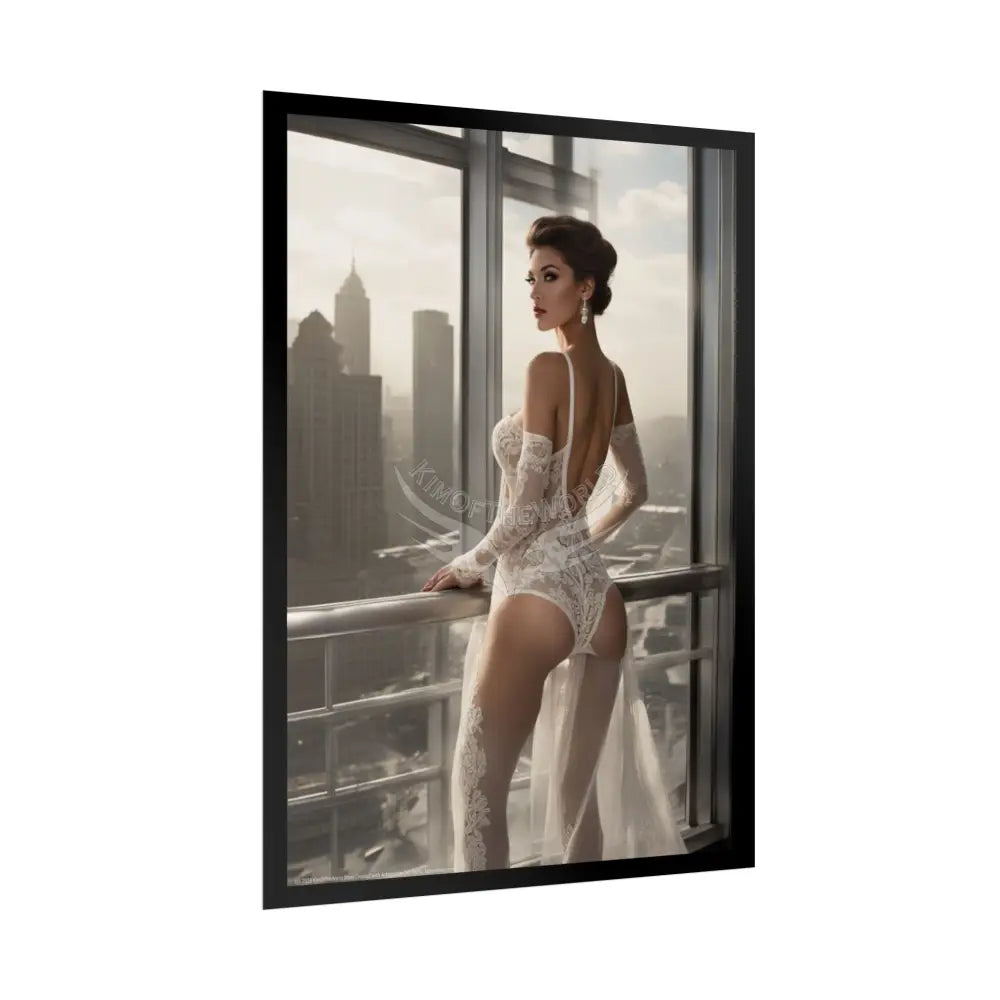 Vintage Sheer Street Fashion Girl Rolled Posters — Subtle Girl Wall Art Poster