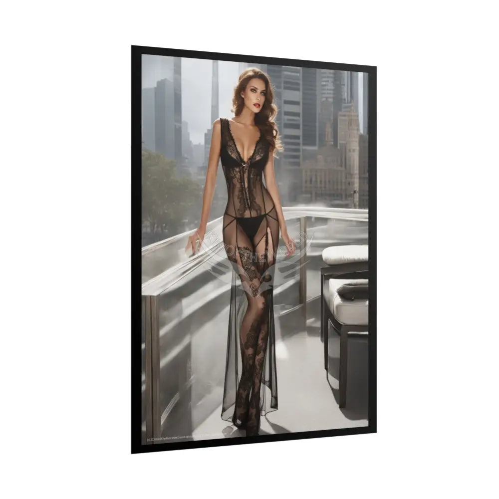 Vintage Sheer Street Fashion Girl Rolled Posters — Subtle Girl Wall Art Poster