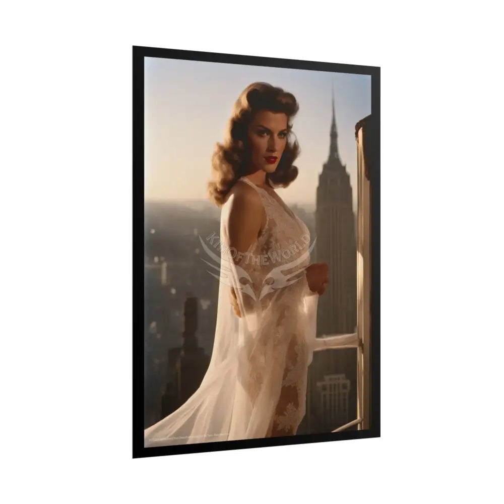 Vintage Sheer Street Fashion Girl Rolled Posters — Subtle Girl Wall Art Poster