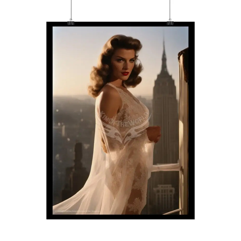 Vintage Sheer Street Fashion Girl Rolled Posters — Subtle Girl Wall Art Poster