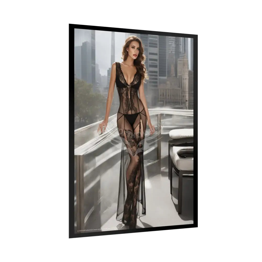Vintage Sheer Street Fashion Girl Rolled Posters — Subtle Girl Wall Art Poster