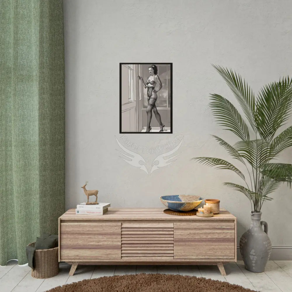 Vintage Sheer Street Fashion Tall Girlfriend Giantess Girl Rolled Posters — Subtle AI Girl Wall Art Poster