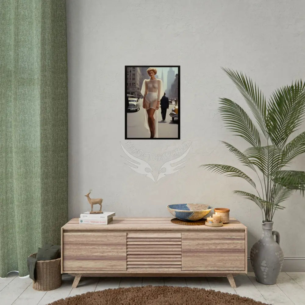 Vintage Sheer Street Fashion Tall Girlfriend Giantess Girl Rolled Posters — Subtle Girl Wall Art Poster
