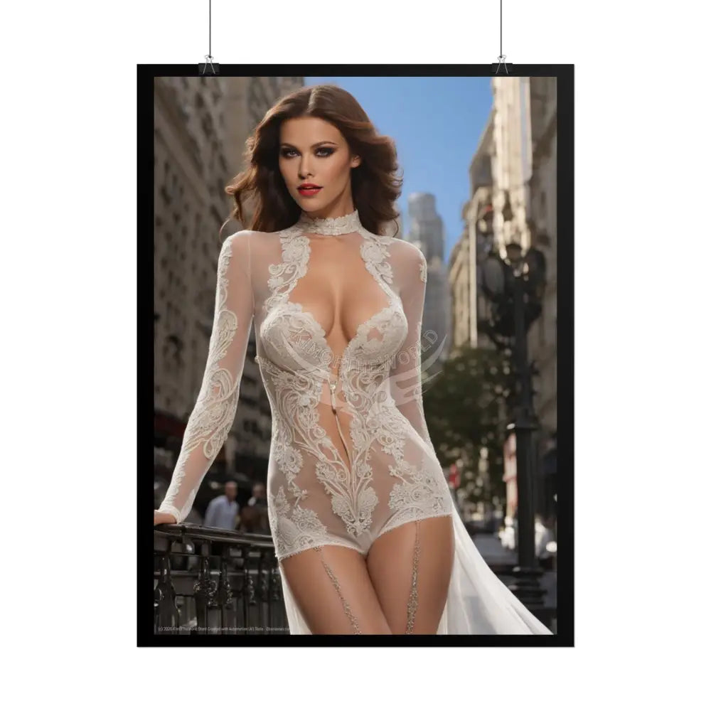 Vintage Street Fashion Girl Rolled Posters — Subtle Girl Wall Art Poster