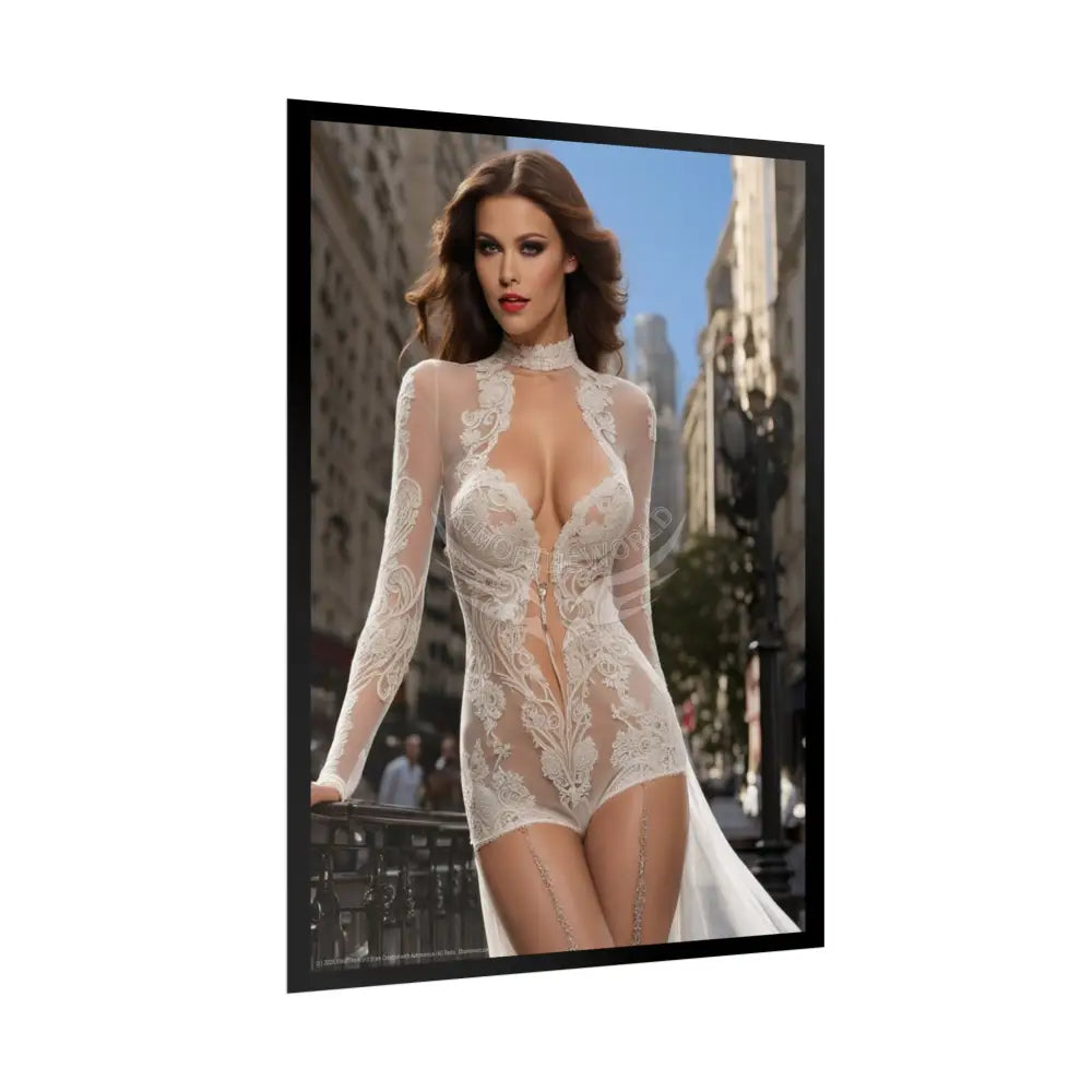 Vintage Street Fashion Girl Rolled Posters — Subtle Girl Wall Art Poster