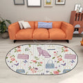 Wallpaper Purse and Kitty Quilt Print Multiple Sizes Oval Area Rug 60’’x36’’ Rugs & Mats