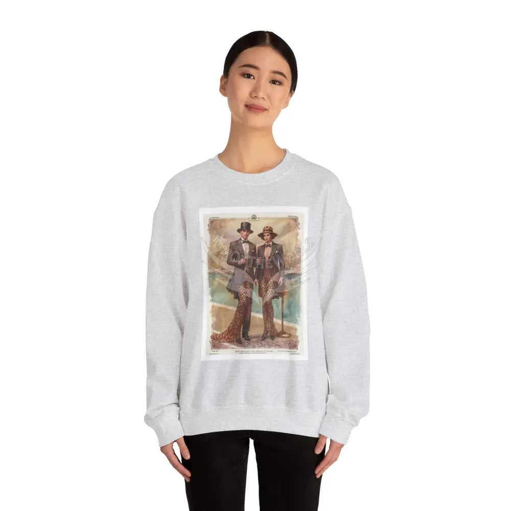 Weird Anime Cosplay Characters Leopard Print Fantasy Signature Design Sweatshirt — Tall Giantess Fetish Art Crewneck