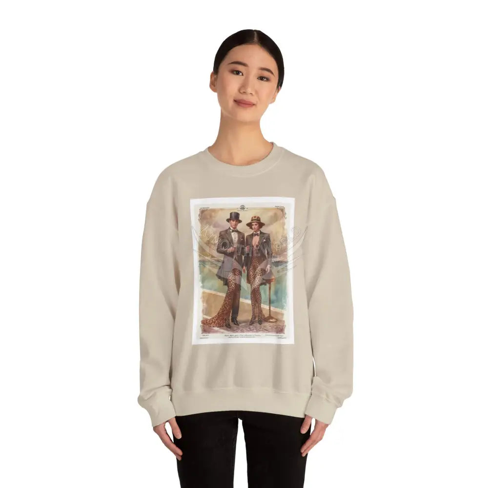 Weird Anime Cosplay Characters Leopard Print Fantasy Signature Design Sweatshirt — Tall Giantess Fetish Art Crewneck