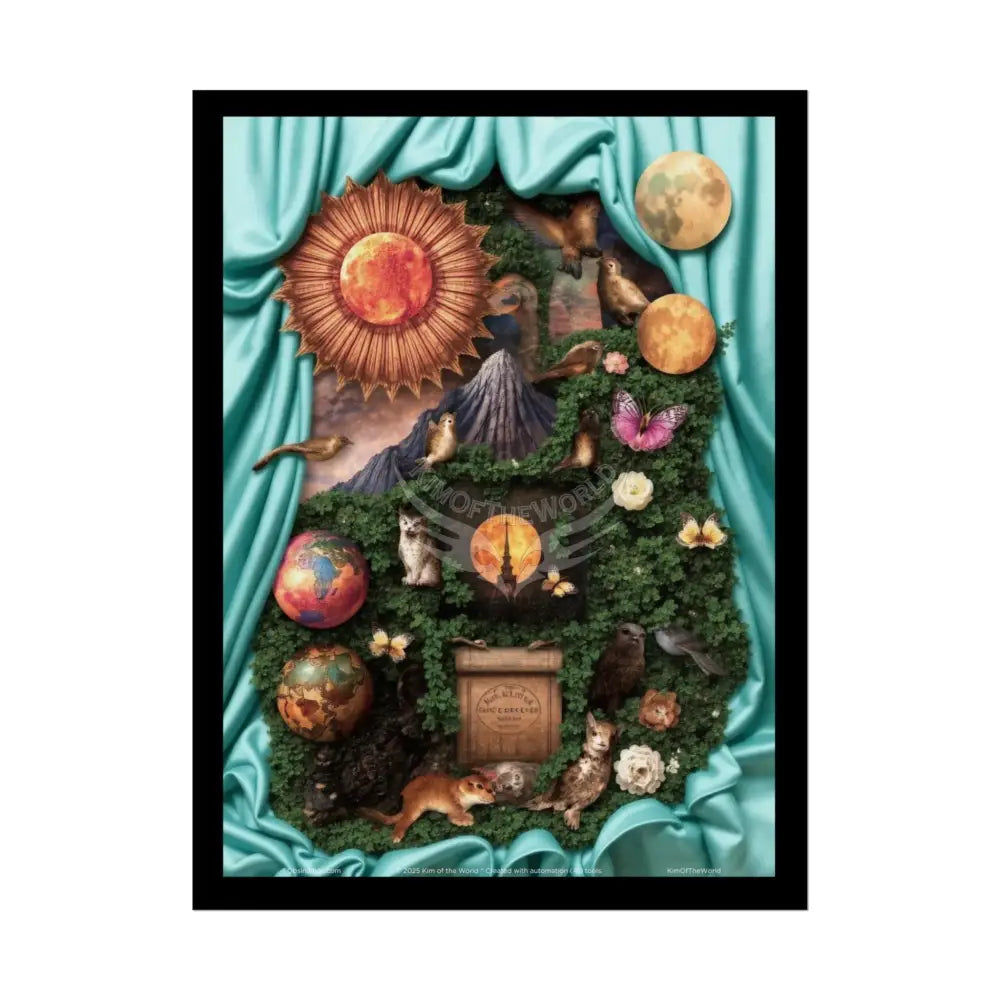 Weird Celestial Gothic Magic Mashup Floral Art Poster — Surreal Blender Sculpture Print 18″ x 24″ (Vertical) / Semi