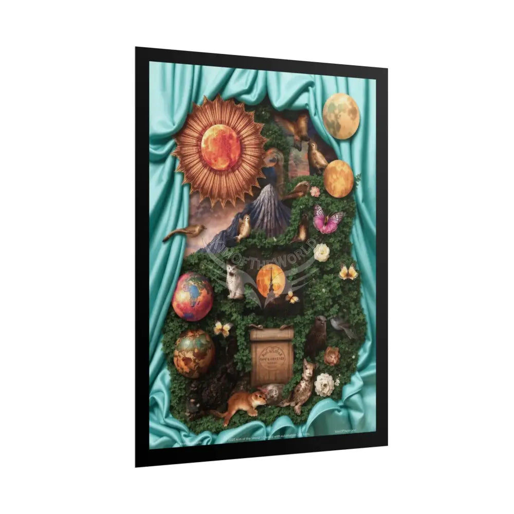 Weird Celestial Gothic Magic Mashup Floral Art Poster — Surreal Blender Sculpture Print Poster