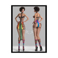 Weird Cute Colorful Girl Rolled Posters — Sexy Seductive Wall Art Hot BBW AI Girlfriend 18″ x 24″ (Vertical) / Semi