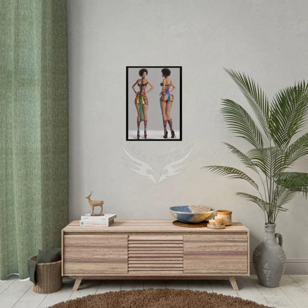Weird Cute Colorful Girl Rolled Posters — Sexy Seductive Wall Art Hot BBW AI Girlfriend Poster