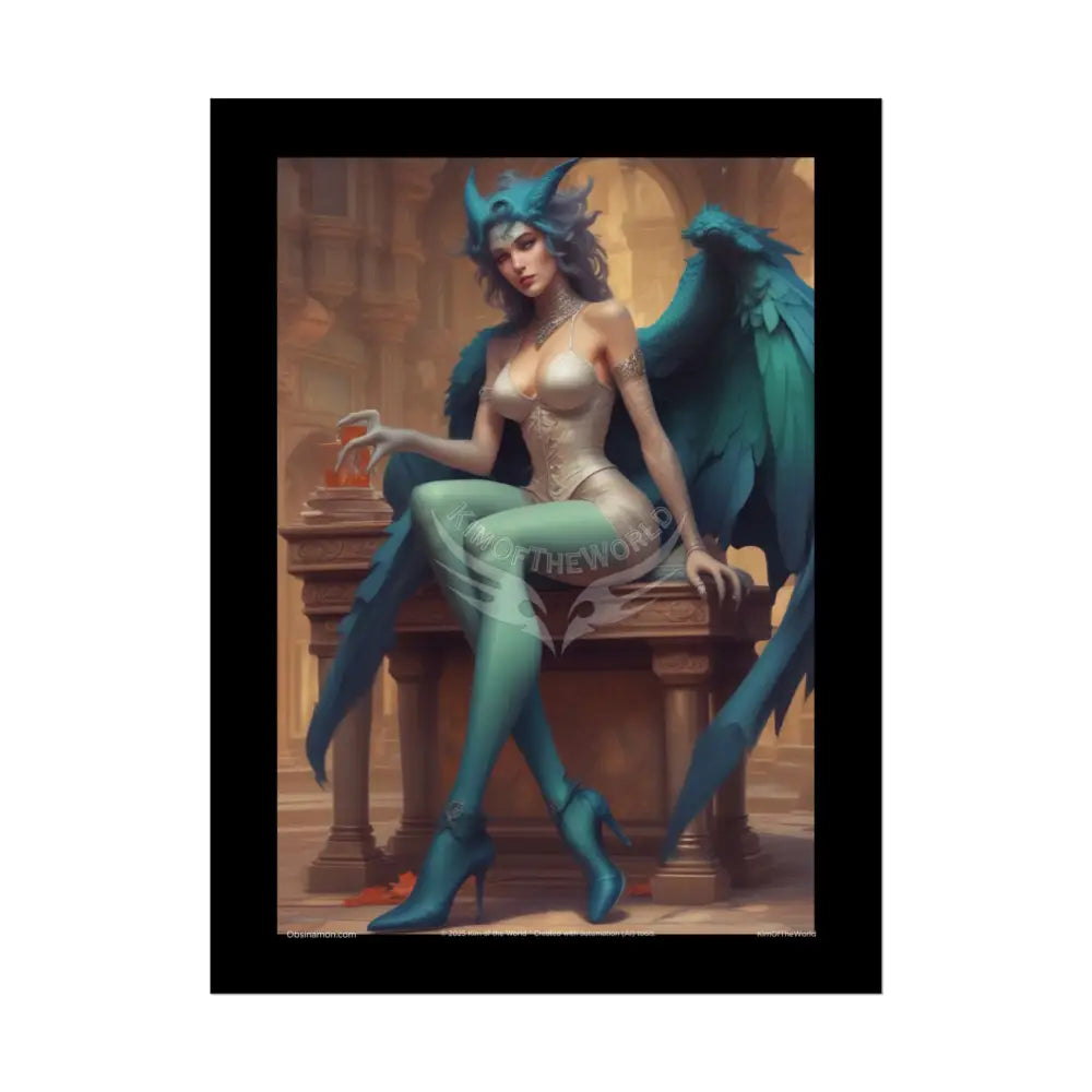 Weird Dragon Ladies Renaissance Poster — Naughty Strange Weirdcore Art Print 18″ x 24″ (Vertical) / Semi Glossy Poster