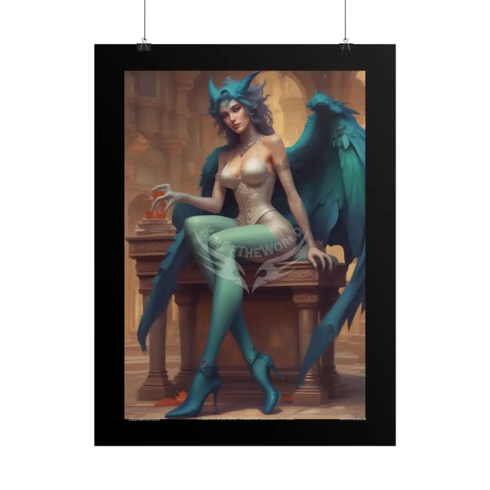 Weird Dragon Ladies Renaissance Poster — Naughty Strange Weirdcore Art Print Poster