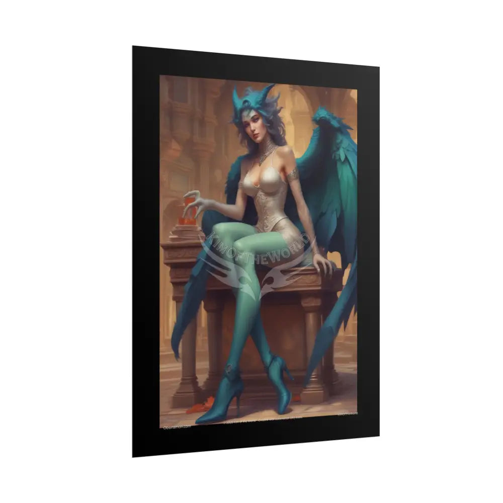 Weird Dragon Ladies Renaissance Poster — Naughty Strange Weirdcore Art Print Poster