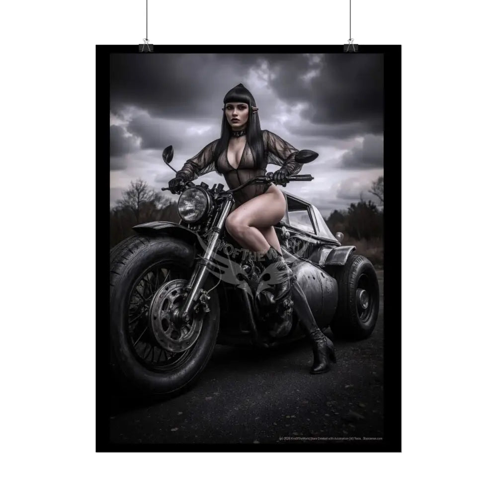 Weird Empowered Goth Girl Steampunk Women Retro Art Poster — Rolled Poster Poster