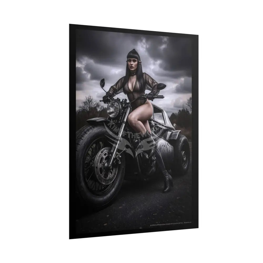 Weird Empowered Goth Girl Steampunk Women Retro Art Poster — Rolled Poster Poster