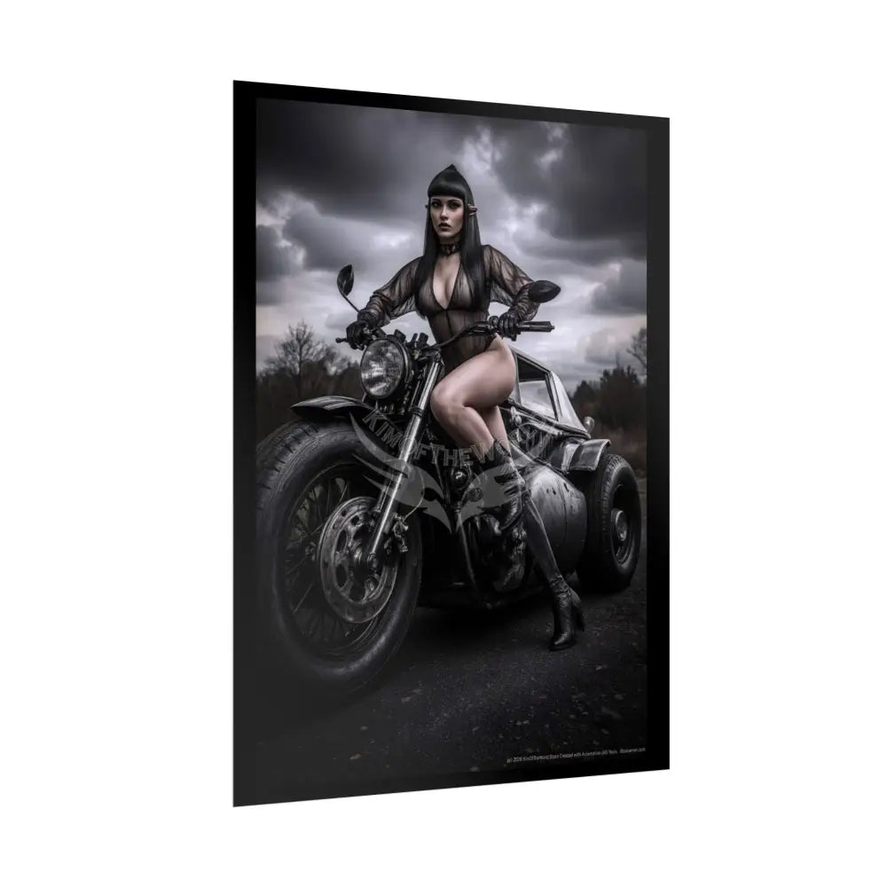 Weird Empowered Goth Girl Steampunk Women Retro Art Poster — Rolled Poster Poster