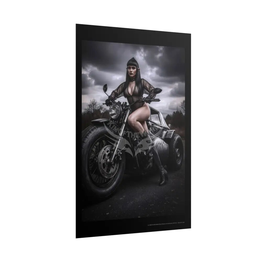 Weird Empowered Goth Girl Steampunk Women Retro Art Poster — Rolled Poster Poster