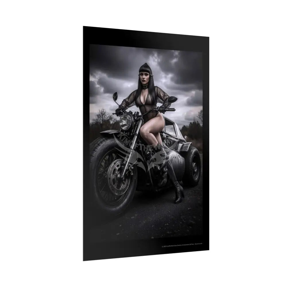 Weird Empowered Goth Girl Steampunk Women Retro Art Poster — Rolled Poster Poster