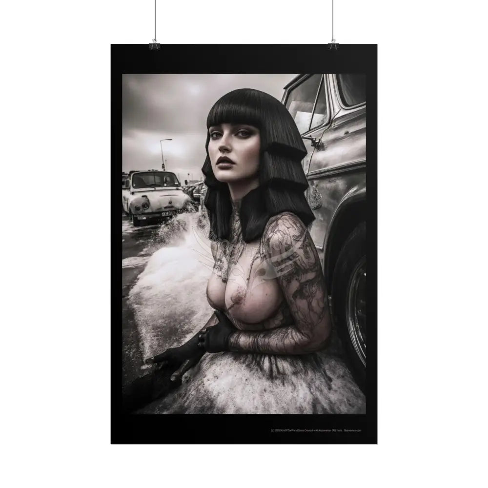 Weird Empowered Goth Girl Women Retro Art Poster — Rolled Poster Poster