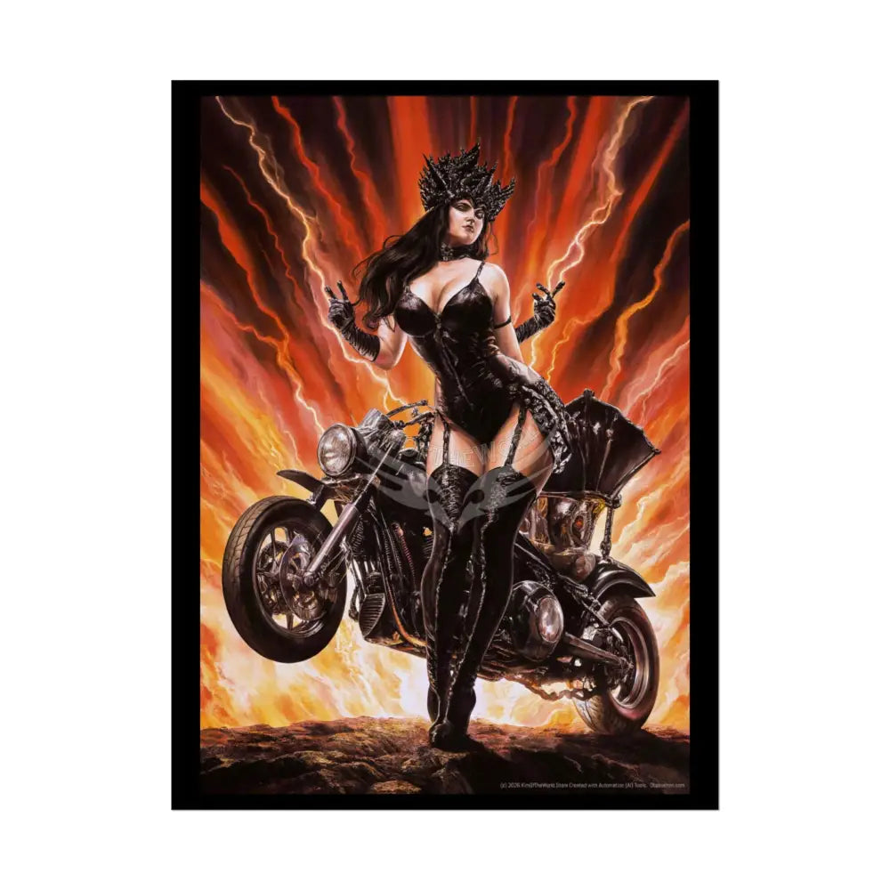 Weird Empowered Goth Girl Women Retro Art Poster — Rolled Poster 18″ x 24″ (Vertical) / Semi Glossy Poster