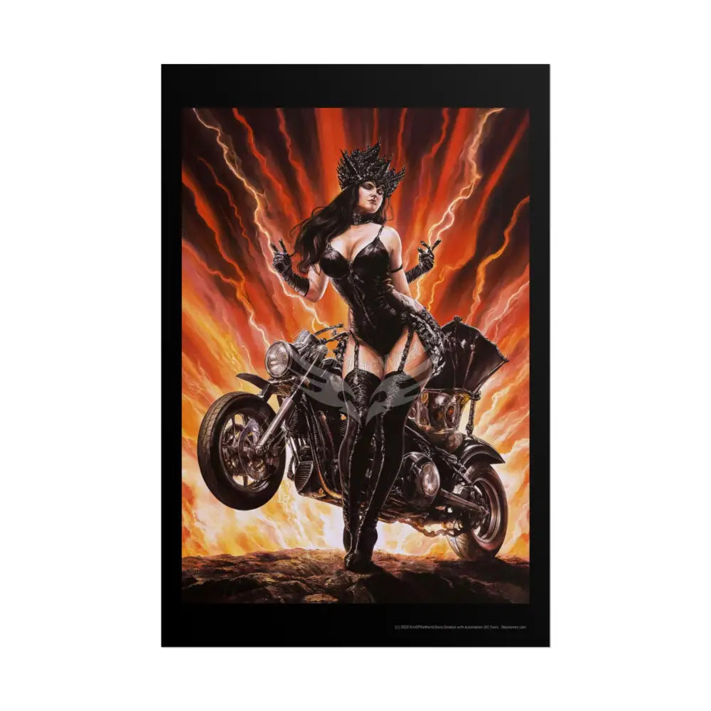Weird Empowered Goth Girl Women Retro Art Poster — Rolled Poster 20″ x 30″ (Vertical) / Matte Poster