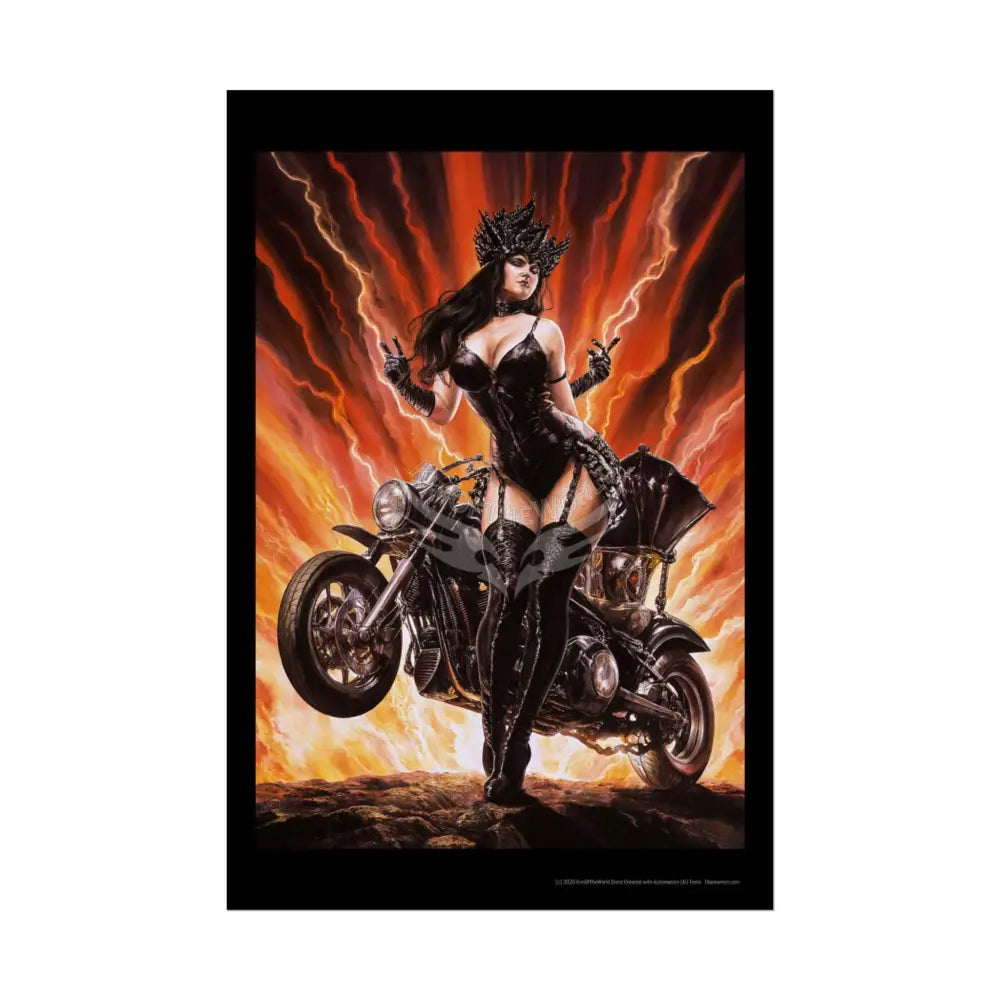 Weird Empowered Goth Girl Women Retro Art Poster — Rolled Poster 20″ x 30″ (Vertical) / Semi Glossy Poster