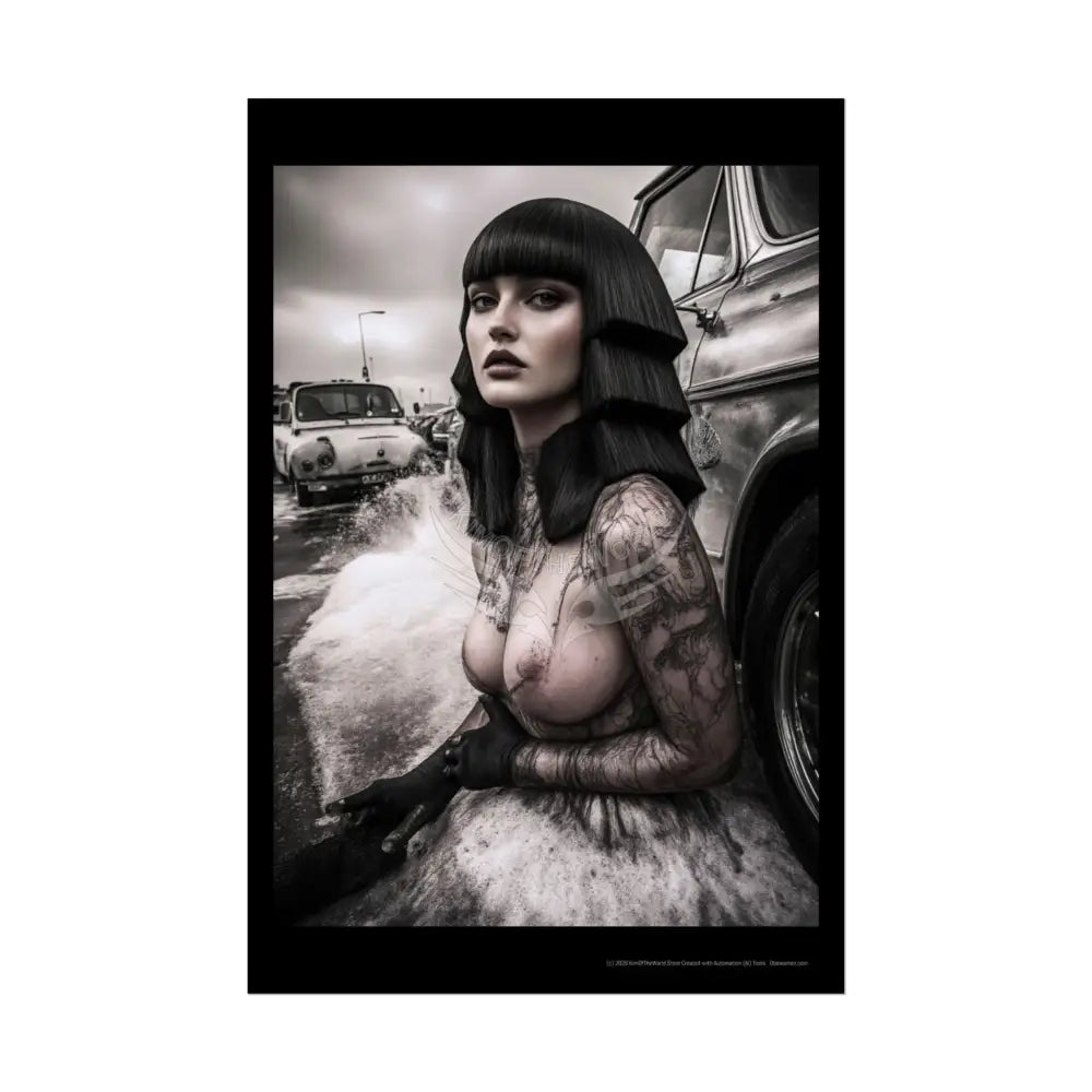 Weird Empowered Goth Girl Women Retro Art Poster — Rolled Poster 20″ x 30″ (Vertical) / Semi Glossy Poster
