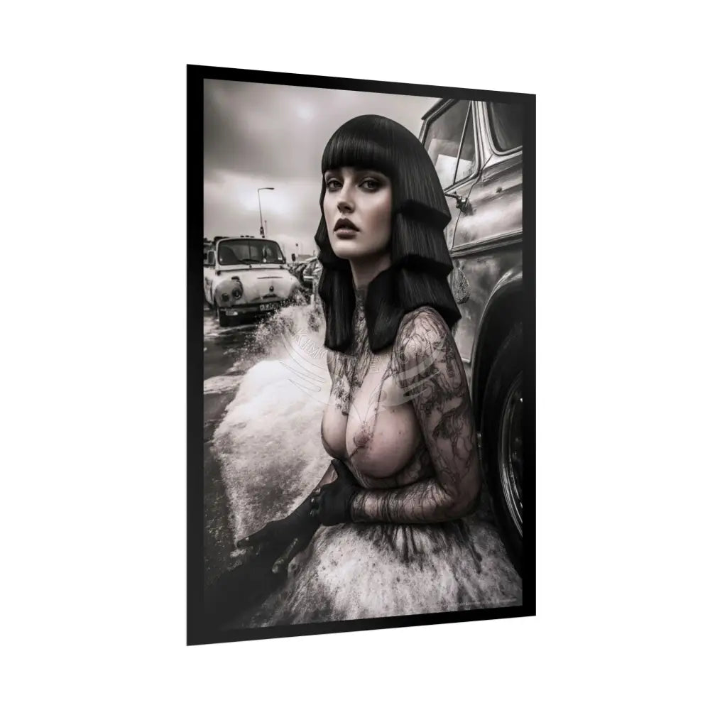 Weird Empowered Goth Girl Women Retro Art Poster — Rolled Poster Poster