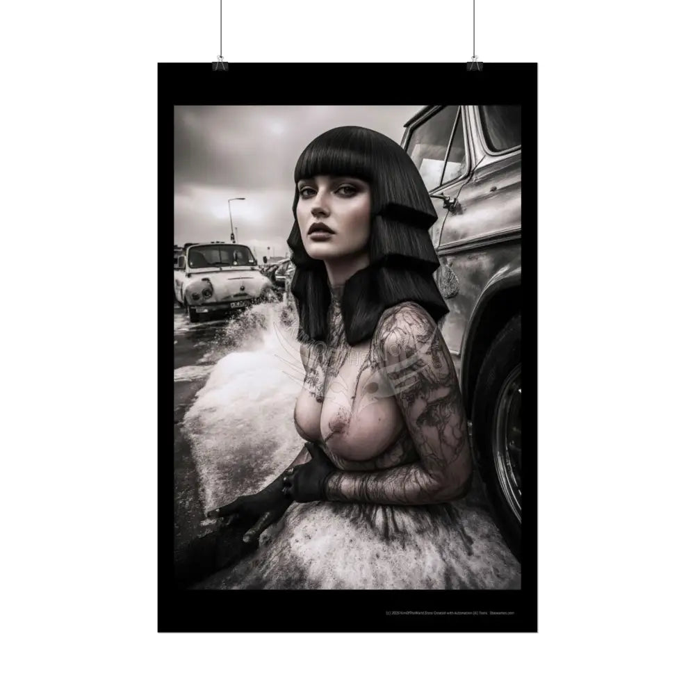 Weird Empowered Goth Girl Women Retro Art Poster — Rolled Poster Poster