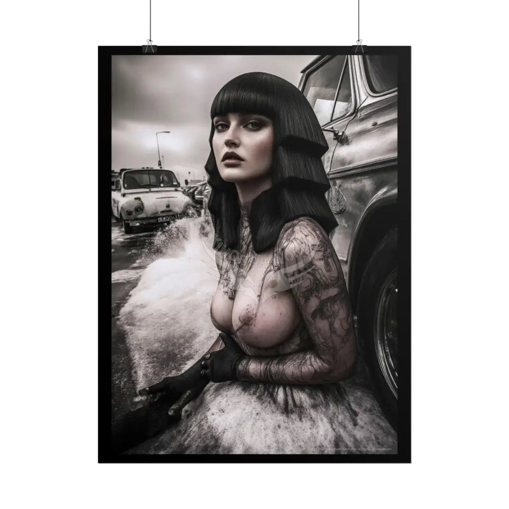 Weird Empowered Goth Girl Women Retro Art Poster — Rolled Poster Poster