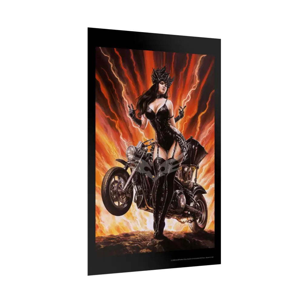 Weird Empowered Goth Girl Women Retro Art Poster — Rolled Poster Poster