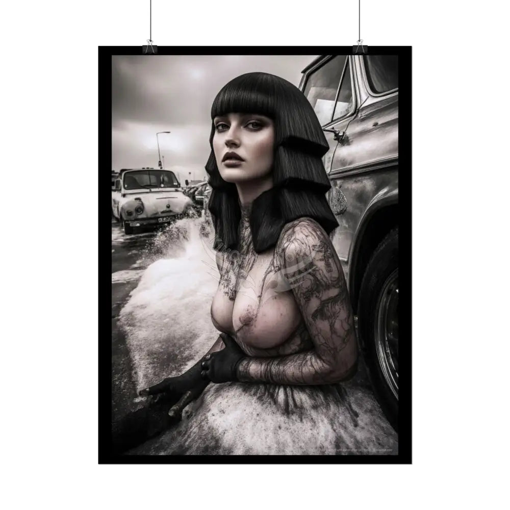 Weird Empowered Goth Girl Women Retro Art Poster — Rolled Poster Poster