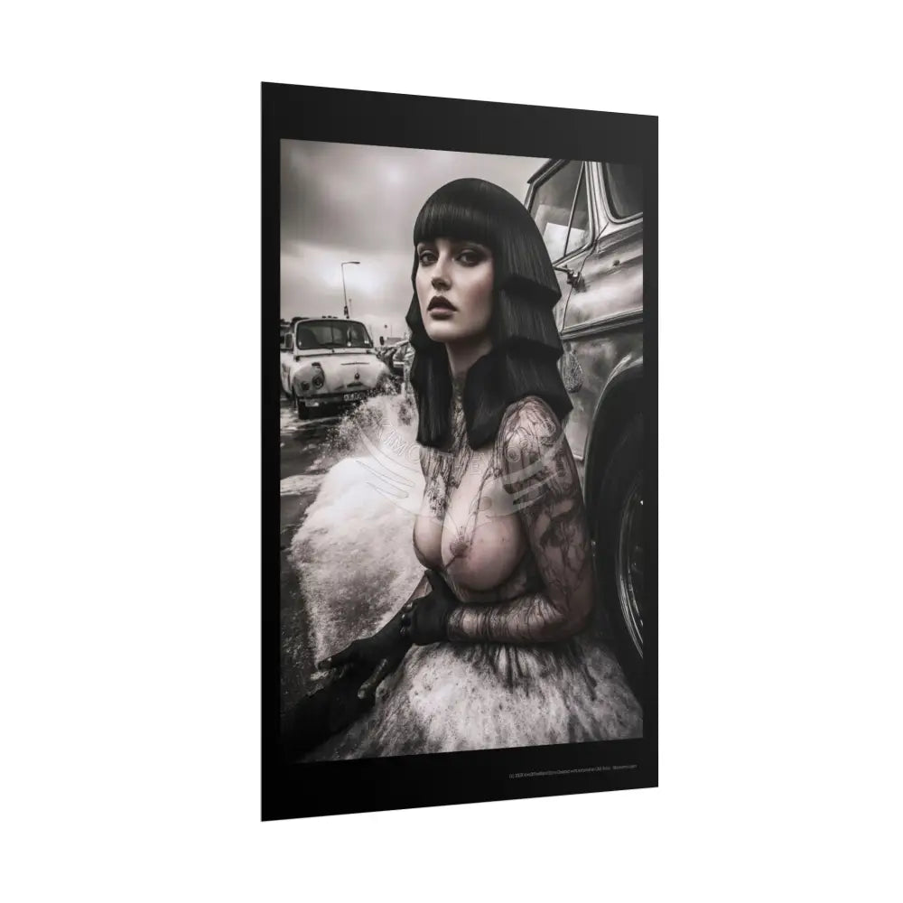 Weird Empowered Goth Girl Women Retro Art Poster — Rolled Poster Poster