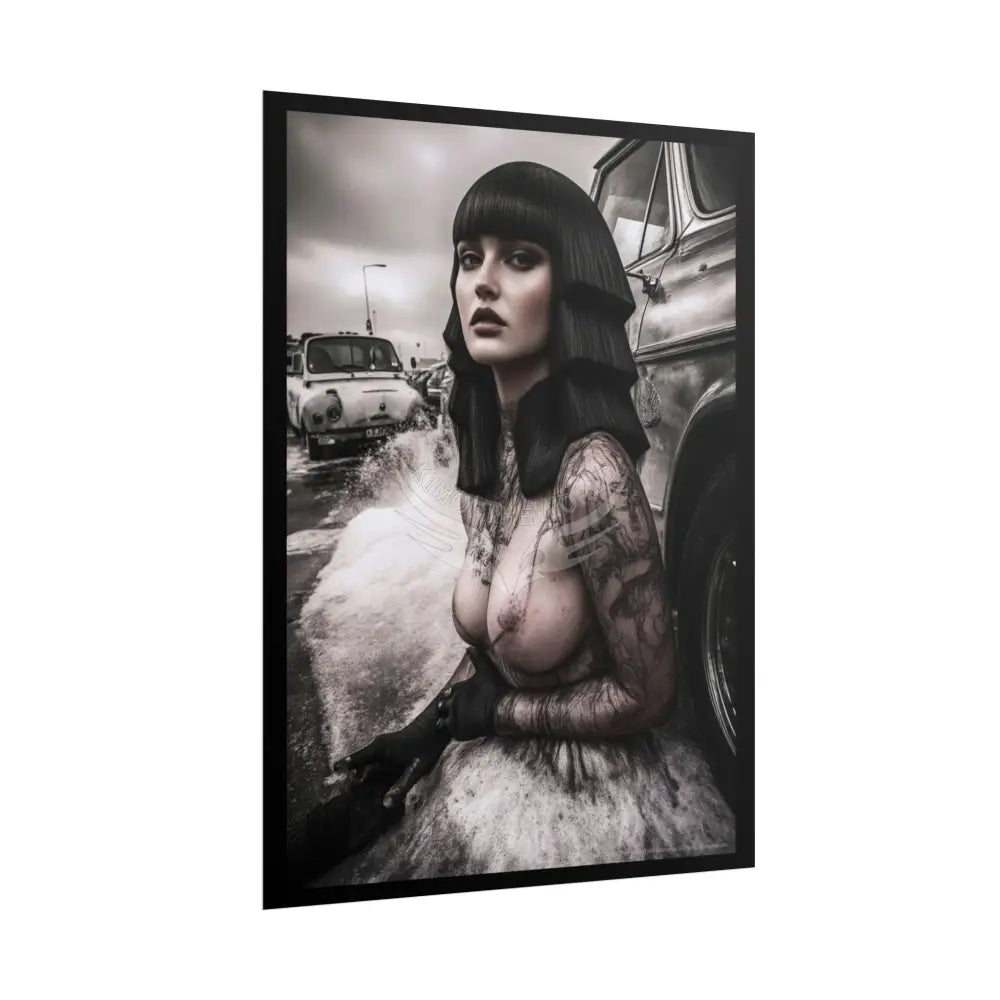 Weird Empowered Goth Girl Women Retro Art Poster — Rolled Poster Poster