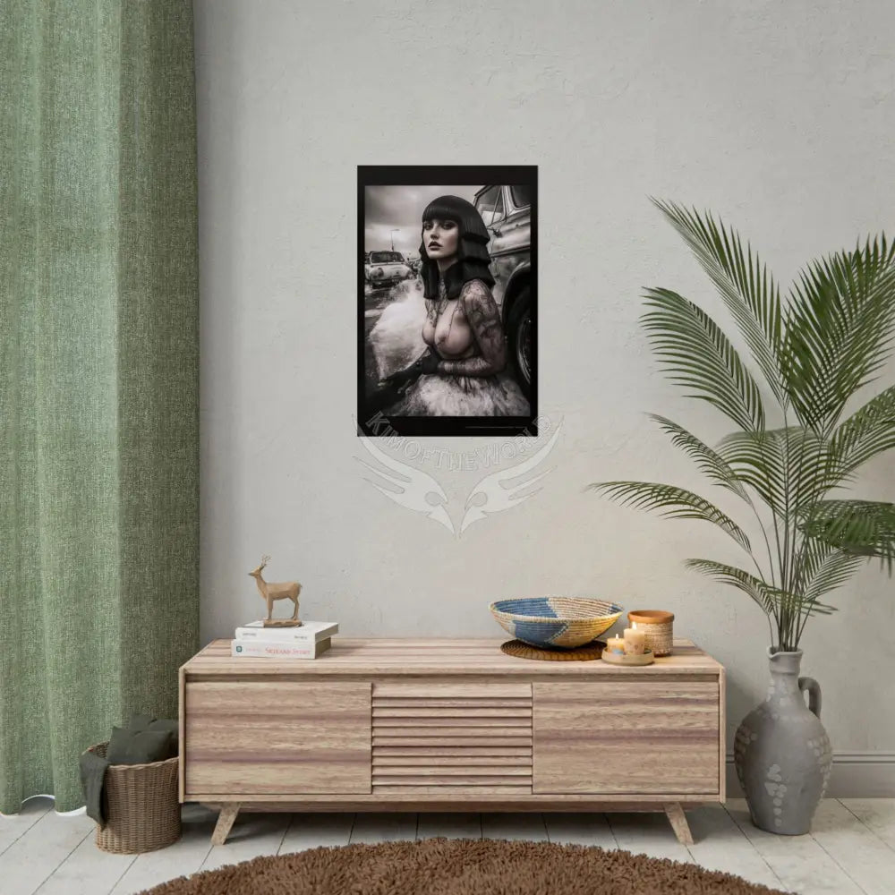 Weird Empowered Goth Girl Women Retro Art Poster — Rolled Poster Poster