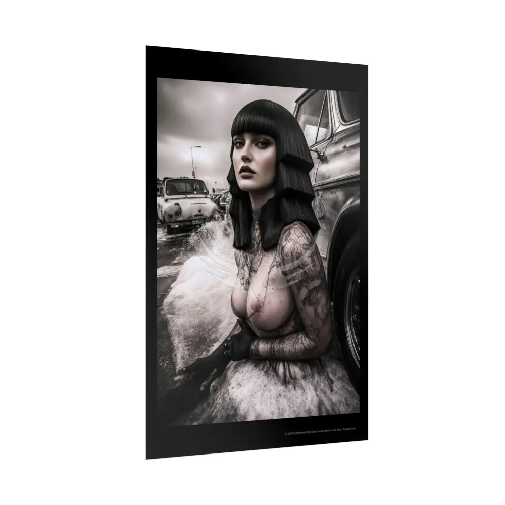 Weird Empowered Goth Girl Women Retro Art Poster — Rolled Poster Poster