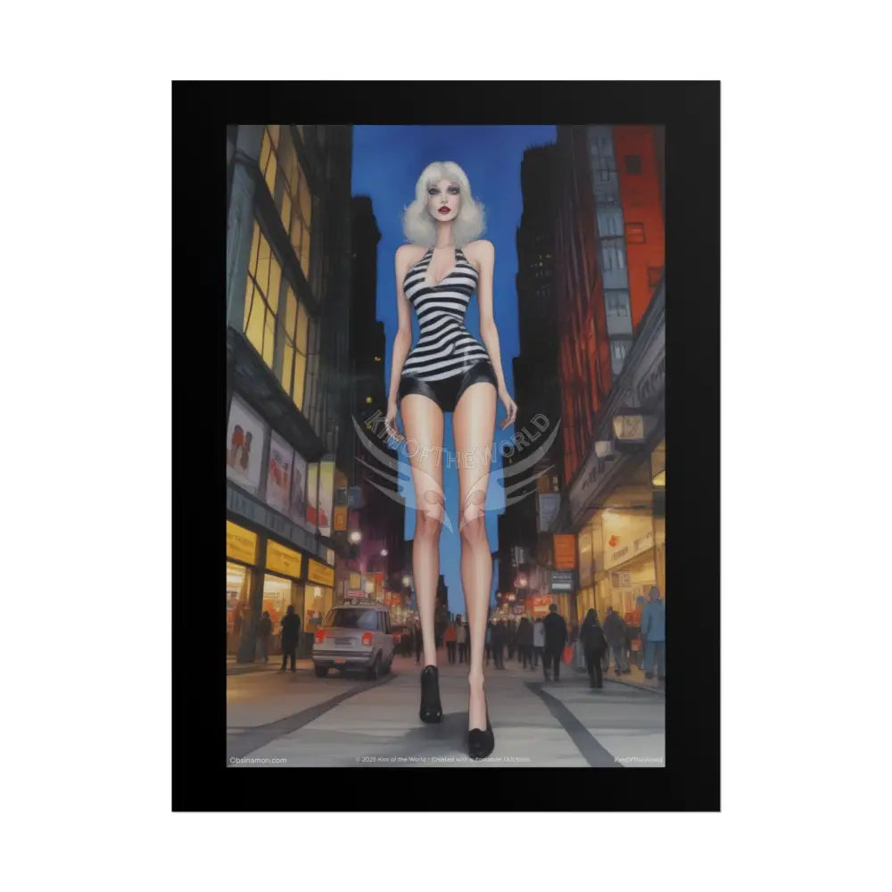 Weird Fashion Giant Goth Girl Gothic Tall Girl Fashion Giantess Stiletto Fetish Poster — Art Print 18″ x 24″ (Vertical)
