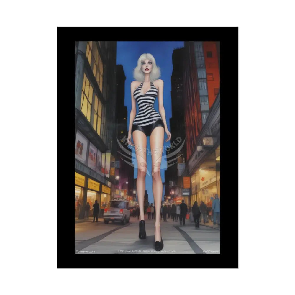 Weird Fashion Giant Goth Girl Gothic Tall Girl Fashion Giantess Stiletto Fetish Poster — Art Print 18″ x 24″ (Vertical)