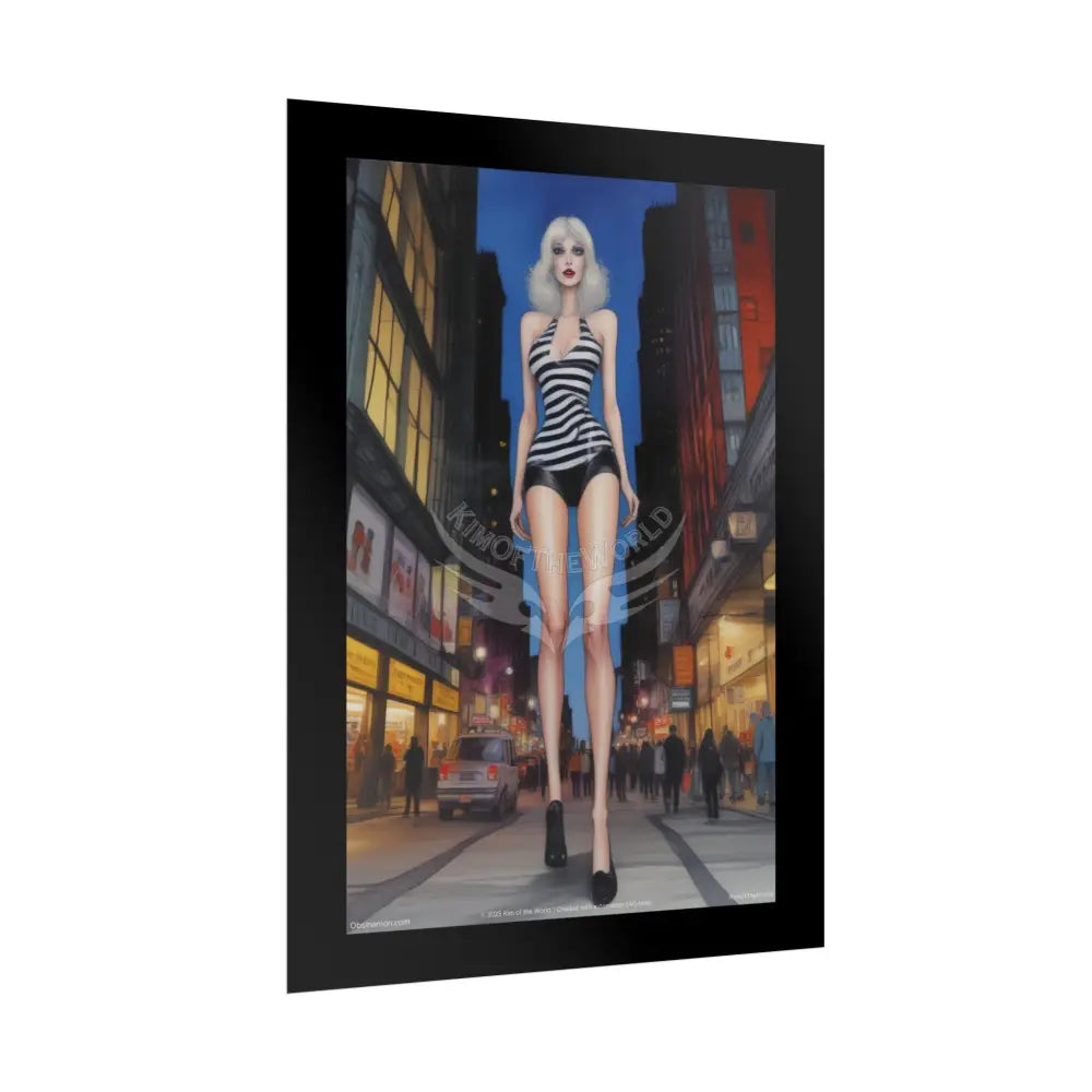 Weird Fashion Giant Goth Girl Gothic Tall Girl Fashion Giantess Stiletto Fetish Poster — Art Print Poster