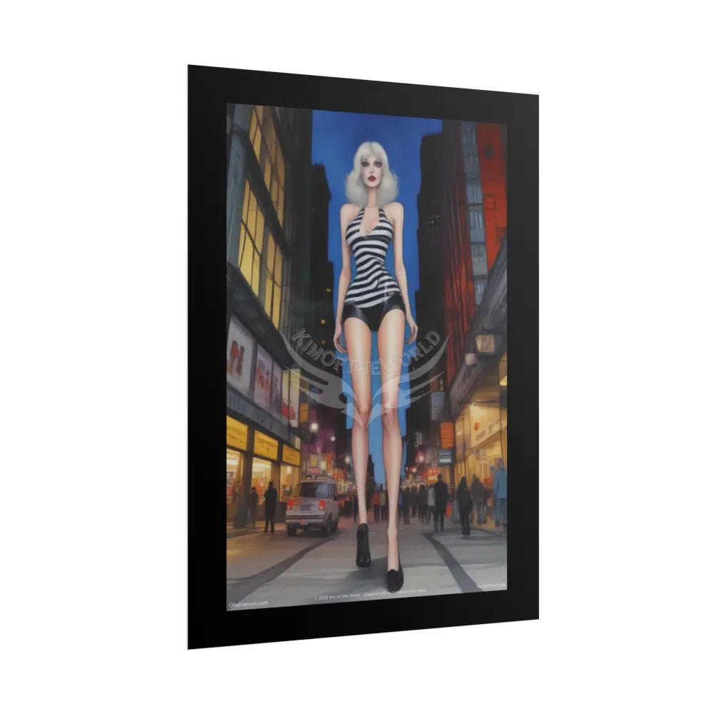 Weird Fashion Giant Goth Girl Gothic Tall Girl Fashion Giantess Stiletto Fetish Poster — Art Print Poster