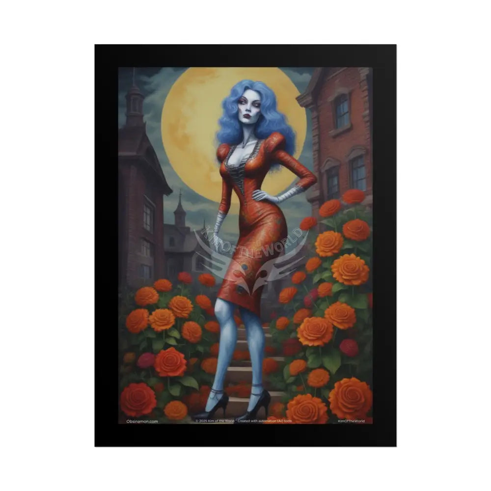 Weird Fashion Giant Goth Girl Gothic Tall Girl Fashion Giantess Stiletto Fetish Zombie Halloween Lady Poster — Art