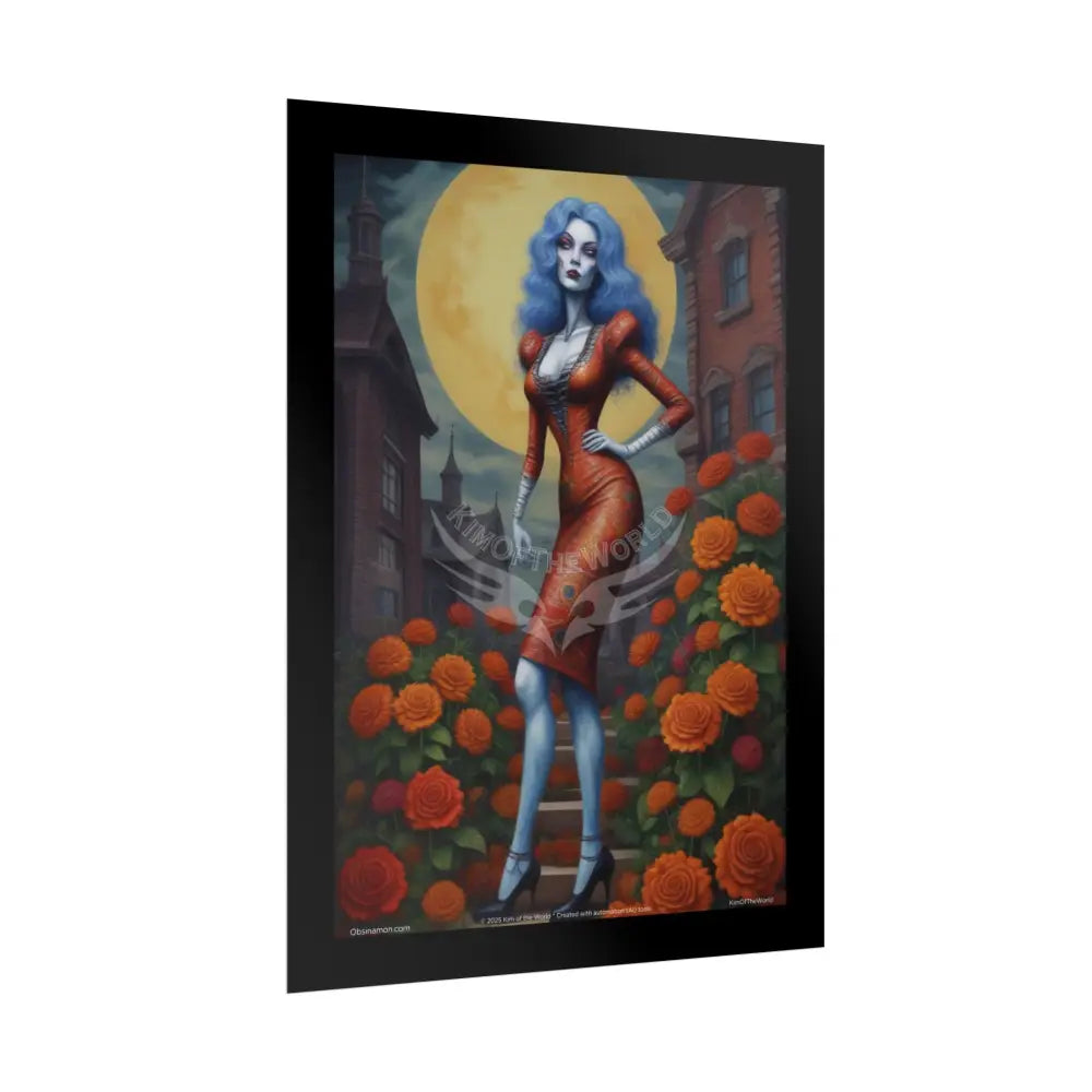 Weird Fashion Giant Goth Girl Gothic Tall Girl Fashion Giantess Stiletto Fetish Zombie Halloween Lady Poster — Art
