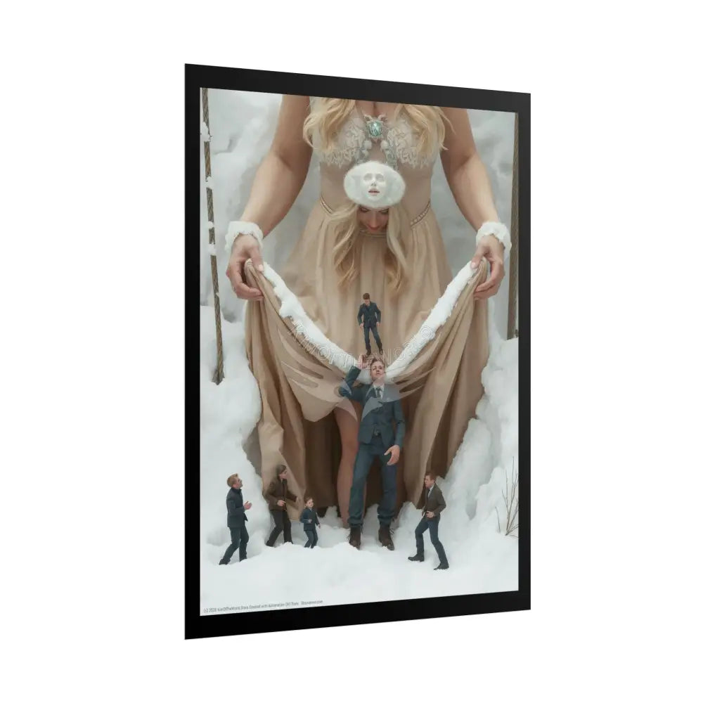 Weird Giantess Giant Tall Girlfriend Boyfriends Unusual Surreal Fantasy Art Print - Rolled Poster Poster