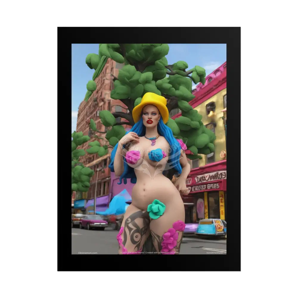 Weird Naughty 3D Clay Sculpture Girl Fashion Giantess Stiletto Fetish Weird & Braless Poster — 3D Stiletto Lady Giant