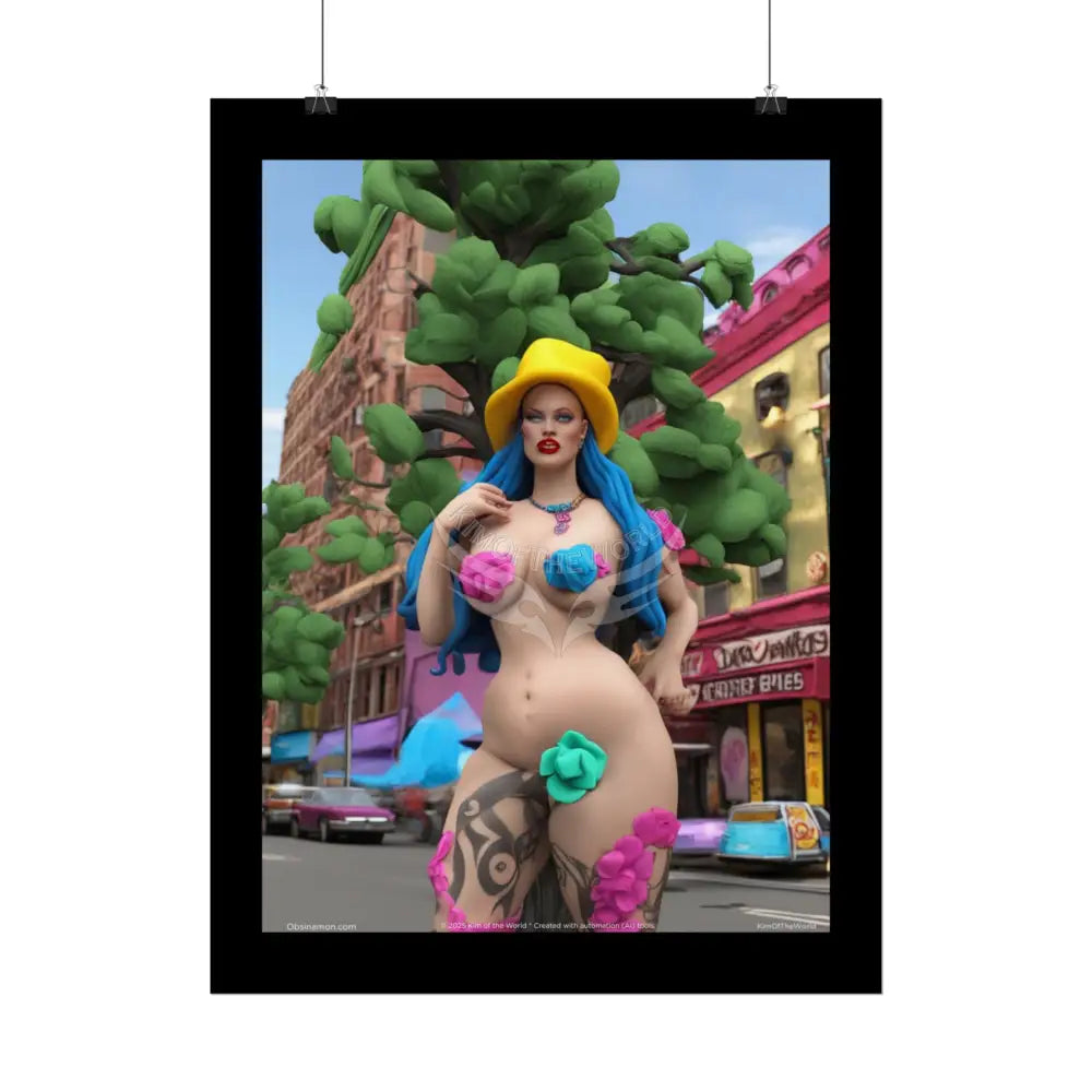 Weird Naughty 3D Clay Sculpture Girl Fashion Giantess Stiletto Fetish Weird & Braless Poster — 3D Stiletto Lady Giant
