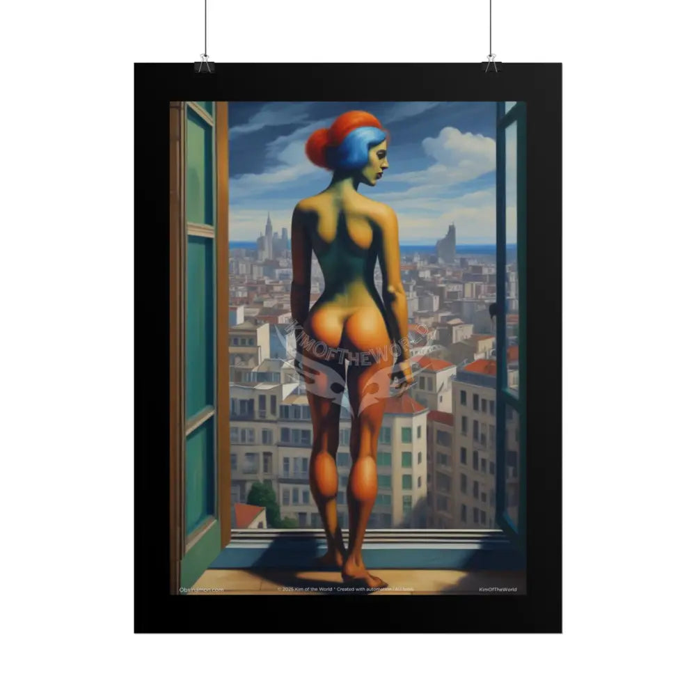 Weird Naughty Fashion Giantess Stiletto Fetish Weird & Braless Poster — 3D Stiletto Lady Giant Weirdcore Girlfriend Art