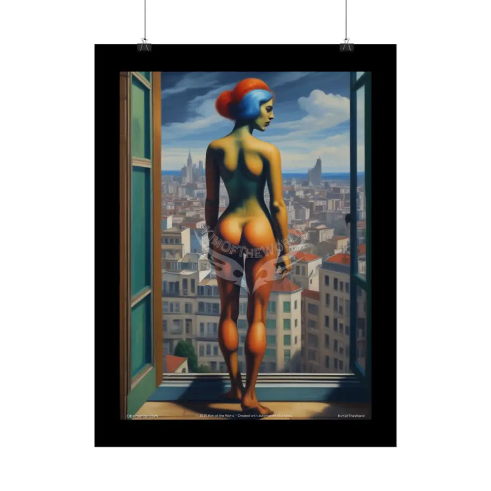 Weird Naughty Fashion Giantess Stiletto Fetish Weird & Braless Poster — 3D Stiletto Lady Giant Weirdcore Girlfriend Art