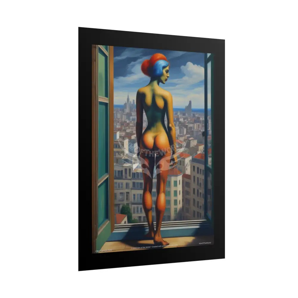 Weird Naughty Fashion Giantess Stiletto Fetish Weird & Braless Poster — 3D Stiletto Lady Giant Weirdcore Girlfriend Art